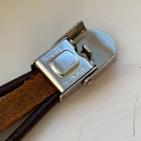 Multi-Strand Brown Cuff Bracelet with Turquoise-Blue Stone – Western Style - Picture 8 of 8